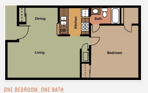 One Bedroom / One Bath - 640 to 650 Sq. Ft.*